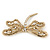 Large Crystal 'Dragonfly' Brooch In Gold Tone - 75mm Width - view 5