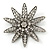 Silver Tone Clear Swarovski Crystal 3D 'Lotus' Brooch - 60mm Diameter - view 2