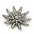 Silver Tone Clear Swarovski Crystal 3D 'Lotus' Brooch - 60mm Diameter - view 3