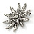 Silver Tone Clear Swarovski Crystal 3D 'Lotus' Brooch - 60mm Diameter - view 4