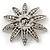 Silver Tone Clear Swarovski Crystal 3D 'Lotus' Brooch - 60mm Diameter - view 5