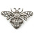 Large Silver Tone Filigree, Swarovski Crystal 'Bumble Bee' Brooch - 70mm Width