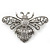 Large Silver Tone Filigree, Swarovski Crystal 'Bumble Bee' Brooch - 70mm Width - view 5