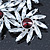 Clear, Red Triple Flower Corsage Brooch In Silver Tone - 70mm Across - view 4