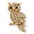 Clear Swarovski Crystal 'Owl' Brooch In Gold Plating - 60mm Length - view 7