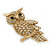 Clear Swarovski Crystal 'Owl' Brooch In Gold Plating - 60mm Length - view 8