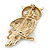 Clear Swarovski Crystal 'Owl' Brooch In Gold Plating - 60mm Length - view 10