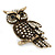 Clear Swarovski Crystal 'Owl' Brooch In Gold Plating - 60mm Length - view 2