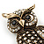 Clear Swarovski Crystal 'Owl' Brooch In Gold Plating - 60mm Length - view 4