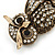 Clear Swarovski Crystal 'Owl' Brooch In Gold Plating - 60mm Length - view 5