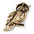 Clear Swarovski Crystal 'Owl' Brooch In Gold Plating - 60mm Length - view 3
