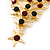 Red, Green Austrian Crystals Christmas Tree Brooch In Gold Plating - 55mm Length - view 5