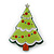 Light Green, Dark Green Red Swarovski Crystal 'Christmas Tree' Acrylic Brooch - 55mm Length - view 4