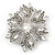 Stunning Bridal Clear Austrian Crystal Corsage Brooch In Rhodium Plating - 60mm Length - view 4