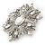 Stunning Bridal Clear Austrian Crystal Corsage Brooch In Rhodium Plating - 60mm Length - view 5