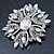 Stunning Bridal Clear Austrian Crystal Corsage Brooch In Rhodium Plating - 60mm Length - view 2