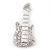 Rhodium Plated Clear Crystal 'Guitar' Brooch - 60mm Length - view 6