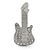 Rhodium Plated Clear Crystal 'Guitar' Brooch - 60mm Length - view 8