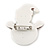 White/ Red Acrylic Crystal Christmas 'Snowman' Brooch - 55mm Length - view 2