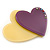Yellow/ Purple Austrian Crystal Double Heart Acrylic Brooch - 70mm Across - view 7