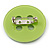 Funky Light Green Acrylic 'Button' Brooch - 35mm Diameter - view 2