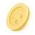 Funky Yellow Acrylic 'Button' Brooch - 35mm Diameter - view 4
