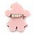 Baby Pink/ Magenta Austrian Crystal Acrylic 'Gingerbread Girl' Brooch - 50mm Length - view 2