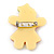 Bright Yellow/ Baby Pink Austrian Crystal Acrylic 'Gingerbread Girl' Brooch - 50mm Length - view 2