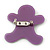 Purple Austrian Crystal Acrylic 'Gingerbread Man' Brooch - 45mm Length - view 2