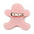 Baby Pink Austrian Crystal Acrylic 'Gingerbread Man' Brooch - 45mm Length - view 2