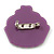 Bright Yellow/ Purple Austrian Crystal Acrylic 'Cupcake' Pin Brooch - 40mm Across - view 2