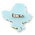 Light Blue/ Yellow Austrian Crystal, Acrylic 'Little Angel' Brooch - 50mm Length - view 5