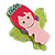 Baby Pink/ Lime Green/ Magenta Austrian Crystal, Acrylic 'Little Angel' Brooch - 50mm Length - view 2