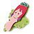 Baby Pink/ Lime Green/ Magenta Austrian Crystal, Acrylic 'Little Angel' Brooch - 50mm Length - view 4