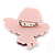 Purple/ Dark Green/ Baby Pink Austrian Crystal, Acrylic 'Little Angel' Brooch - 50mm Length - view 3