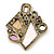 Animal Print, Multicolured Austrian Crystal Geometric Brooch In Antique Gold Tone - 80mm Across - view 3