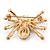 Clear, AB Crystal Spider Brooch In Gold Plating - 37mm Width - view 5