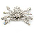 Clear, AB Crystal Spider Brooch In Rhodium Plating - 37mm Width - view 4