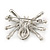 Clear, AB Crystal Spider Brooch In Rhodium Plating - 37mm Width - view 5
