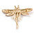 Red/ Burgundy Crystal Dragonfly Brooch In Gold Tone Metal - 70mm Across - view 5