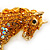 Orange Gold/ Citrine Pave Set Austrian Crystal 'Horse' Brooch In Gold Plating - 65mm Across - view 3