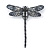 Black, Grey Austrian Crystal Dragonfly Brooch With Moving Tail In Black Tone Metal - 80mm Length - view 6