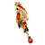 Small Multicoloured Austrian Crystal Parrot Bird Brooch In Gold Plating - 55mm L - view 2