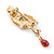 Small Multicoloured Austrian Crystal Parrot Bird Brooch In Gold Plating - 55mm L - view 5