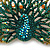 Large Multicoloured Austrian Crystal 'Peacock' Brooch/ Pendant In Antique Gold Metal - 80mm Width - view 2