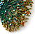 Large Multicoloured Austrian Crystal 'Peacock' Brooch/ Pendant In Antique Gold Metal - 80mm Width - view 3