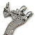 'Dancing Couple' Austrian Crystal Brooch In Gun Metal Finish (Black & Red Colour) - 105mm Length - view 6