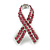 Pink Crystal Breast Cancer Awareness Ribbon Pin In Rhodium Plating - 37mm Length