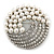 Large Bridal Glass Pearl, Crystal Dome Shape Corsage Brooch In Rhodium Plating - 60mm Diameter - view 2