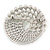 Large Bridal Glass Pearl, Crystal Dome Shape Corsage Brooch In Rhodium Plating - 60mm Diameter - view 5